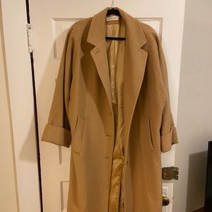 calvin klein long camel coat $60